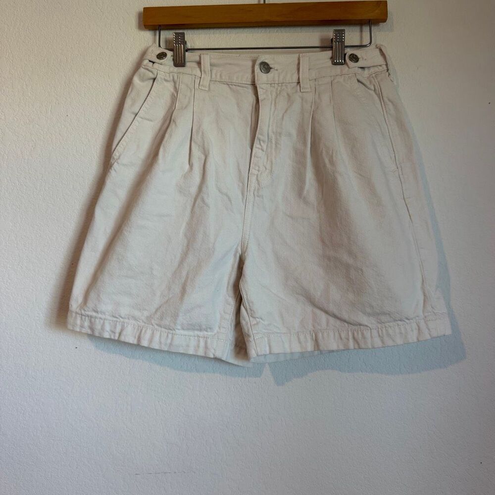 Madewell White Wash Denim High Rise Pleated Culotte Shorts Women's Size 27